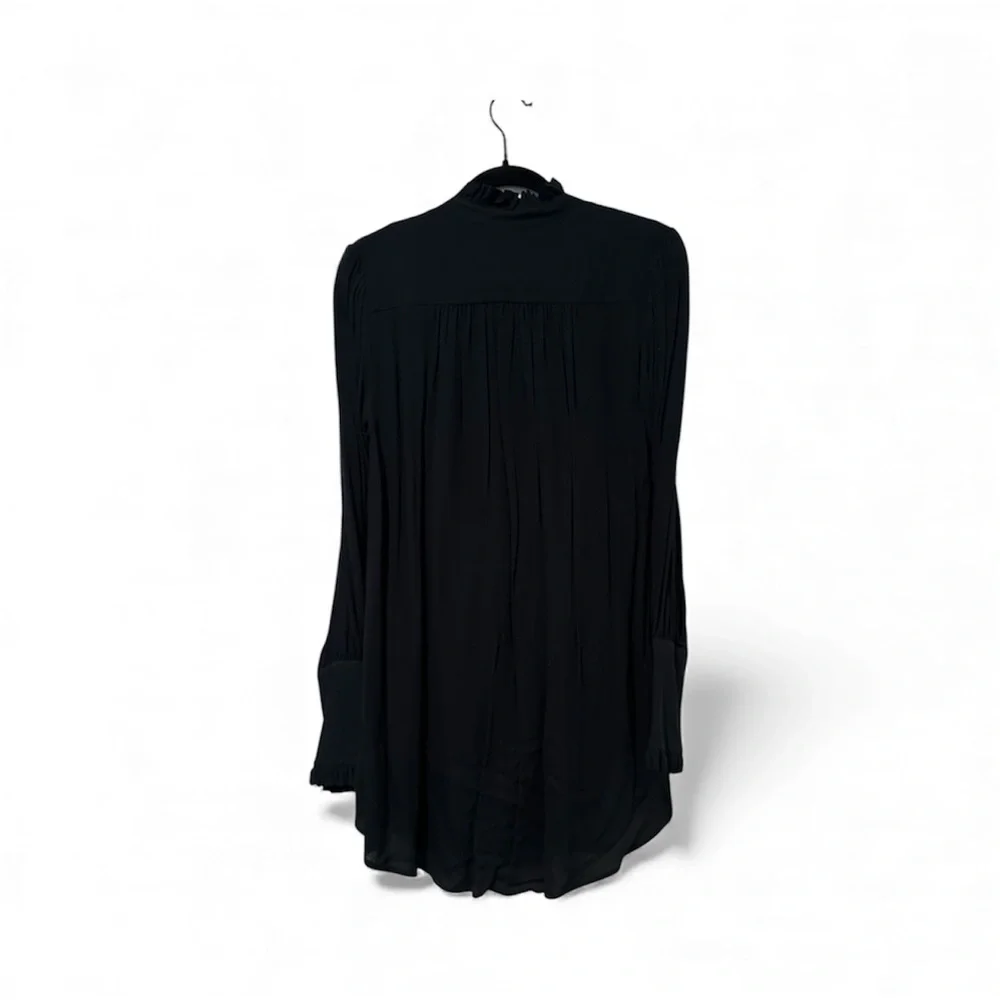 Free People Lieutenant Shirt Dress Navy with Brass colored buttons size xs